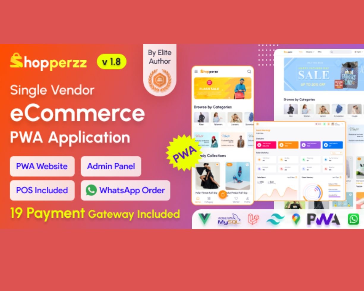 Shopperzz - PWA eCommerce & WhatsApp Ordering nulled without license key needed