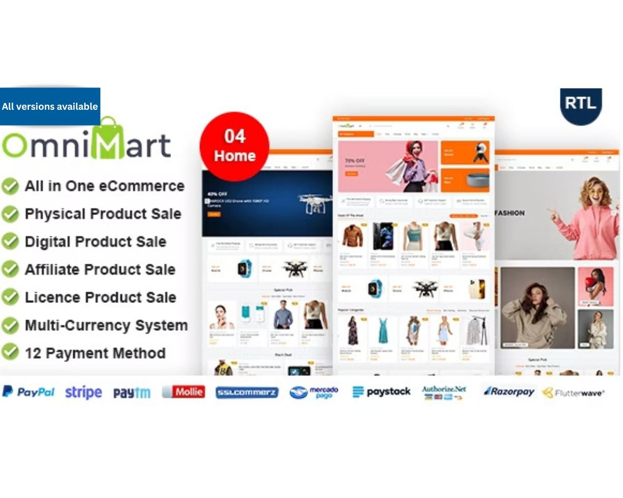 OmniMart - eCommerce CMS | Laravel eCommerce script all versions available